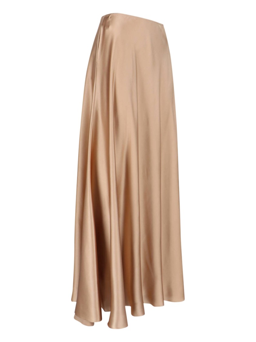 Ermanno Scervino High-waisted Midi Skirt With Draped Details In Neutral