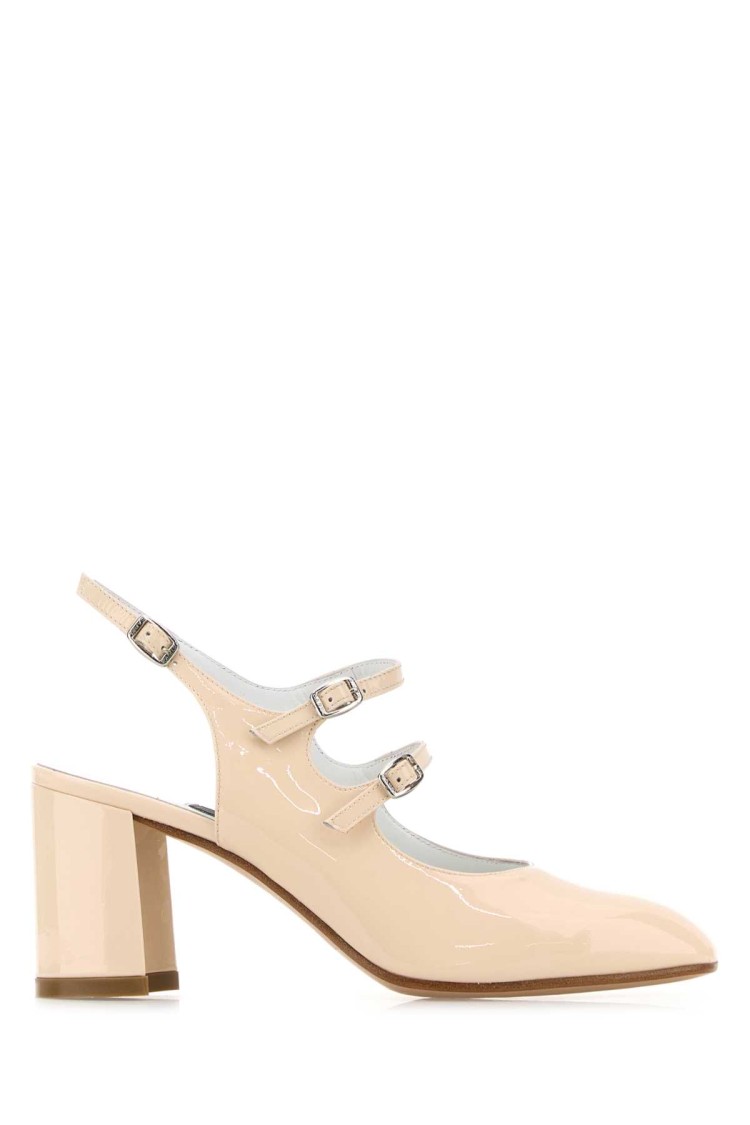 Carel Paris Sand Leather Banana Pumps In Neutral
