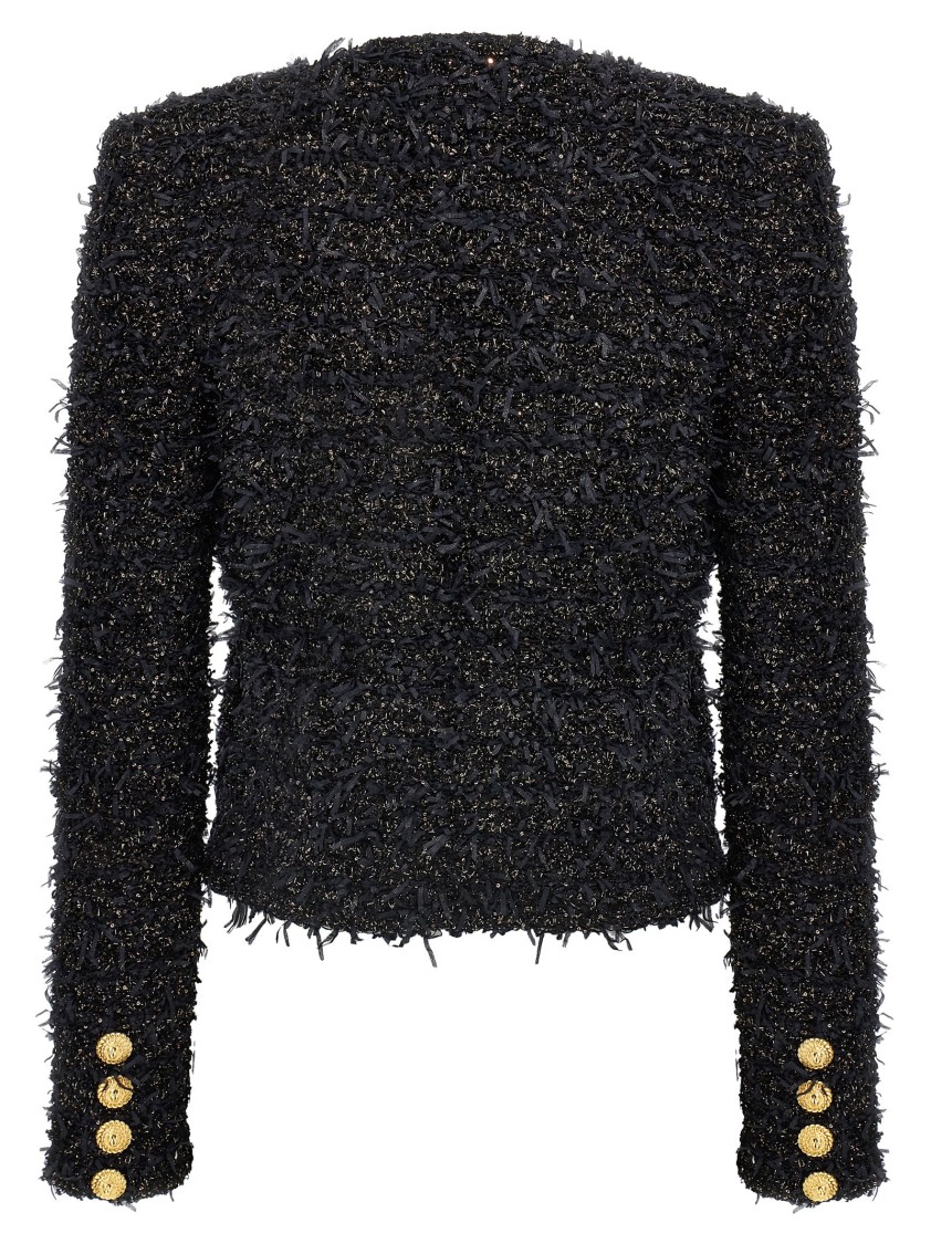 Balmain Black Lurex Tweed Blazer