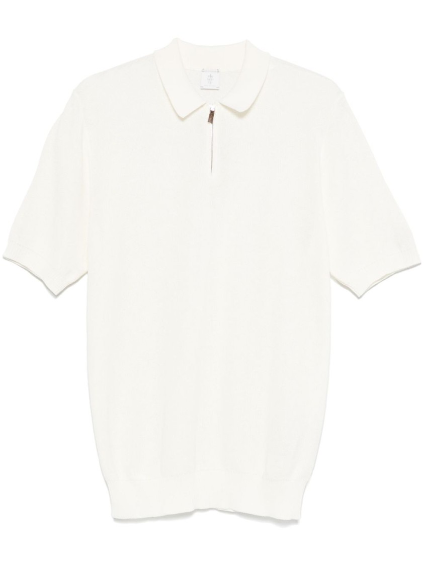 ELEVENTY ELEVENTY SHORT-SLEEVED POLO WITH CLASSIC COLLAR AND ZIP CLOSURE