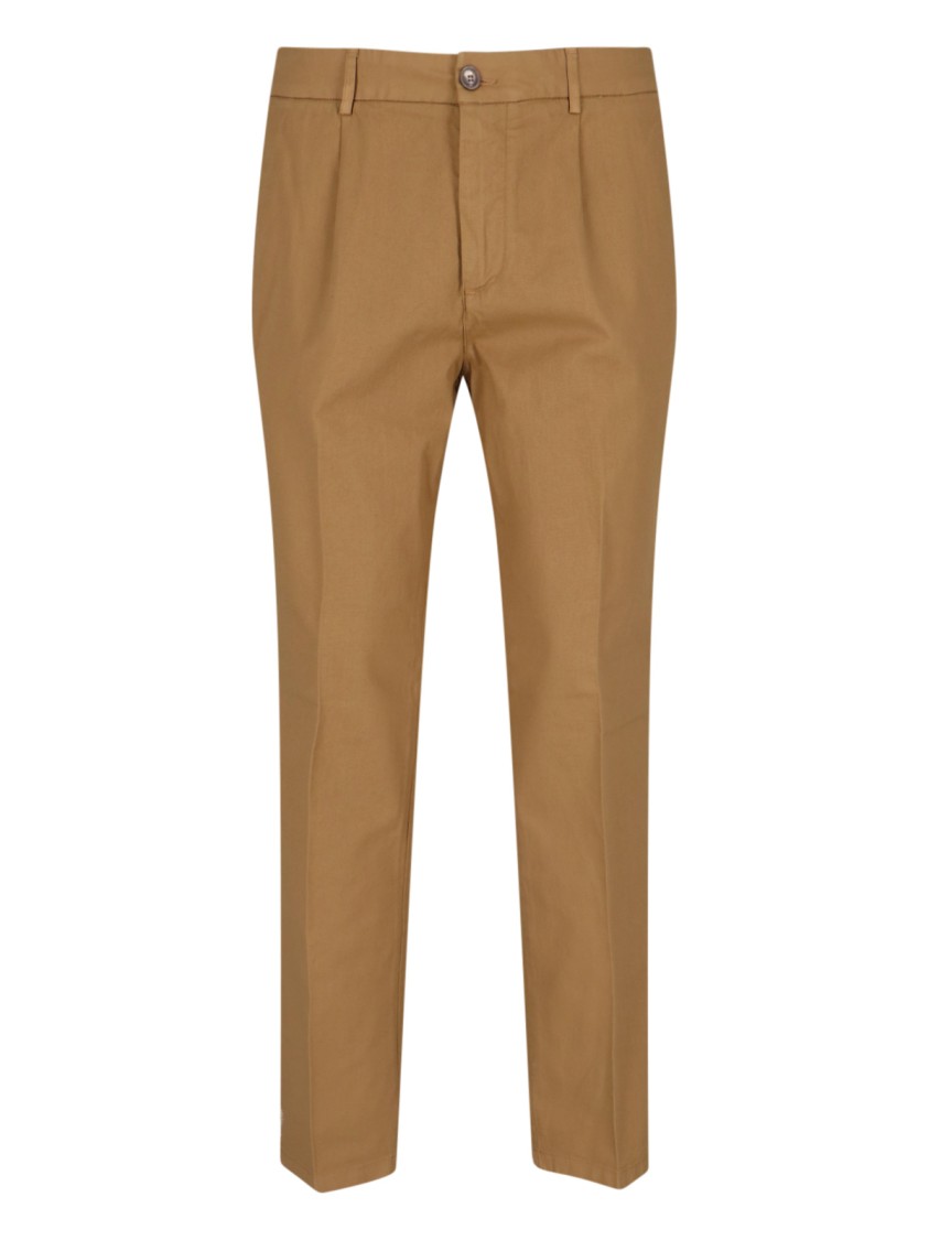 Cruna Brera Slim-fit Cotton Trousers With Tailored Pleats