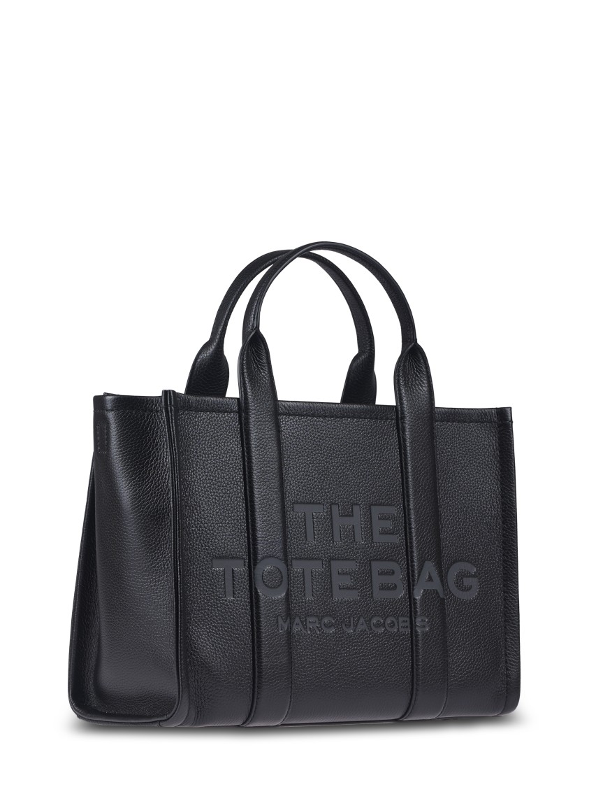 Marc Jacobs Structured Medium Tote With Textured Leather Finish In Black