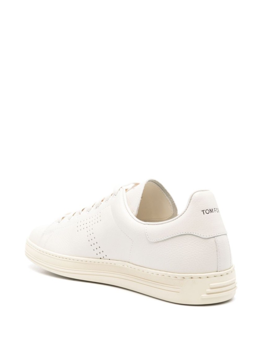 Shop Tom Ford White Leather Sneakers