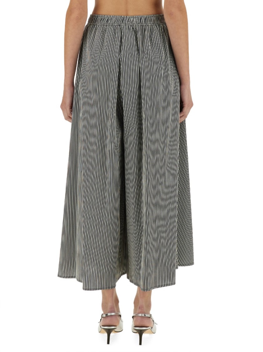Alysi Flowing Striped Maxi Skirt In Black