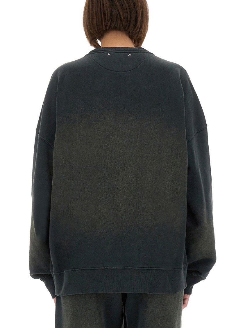 Golden Goose Gradient Effect Black Sweatshirt In Black