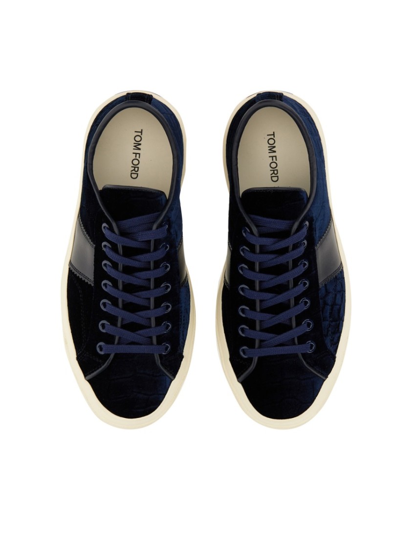 Tom Ford Logo-print Low-top Sneakers In Blue
