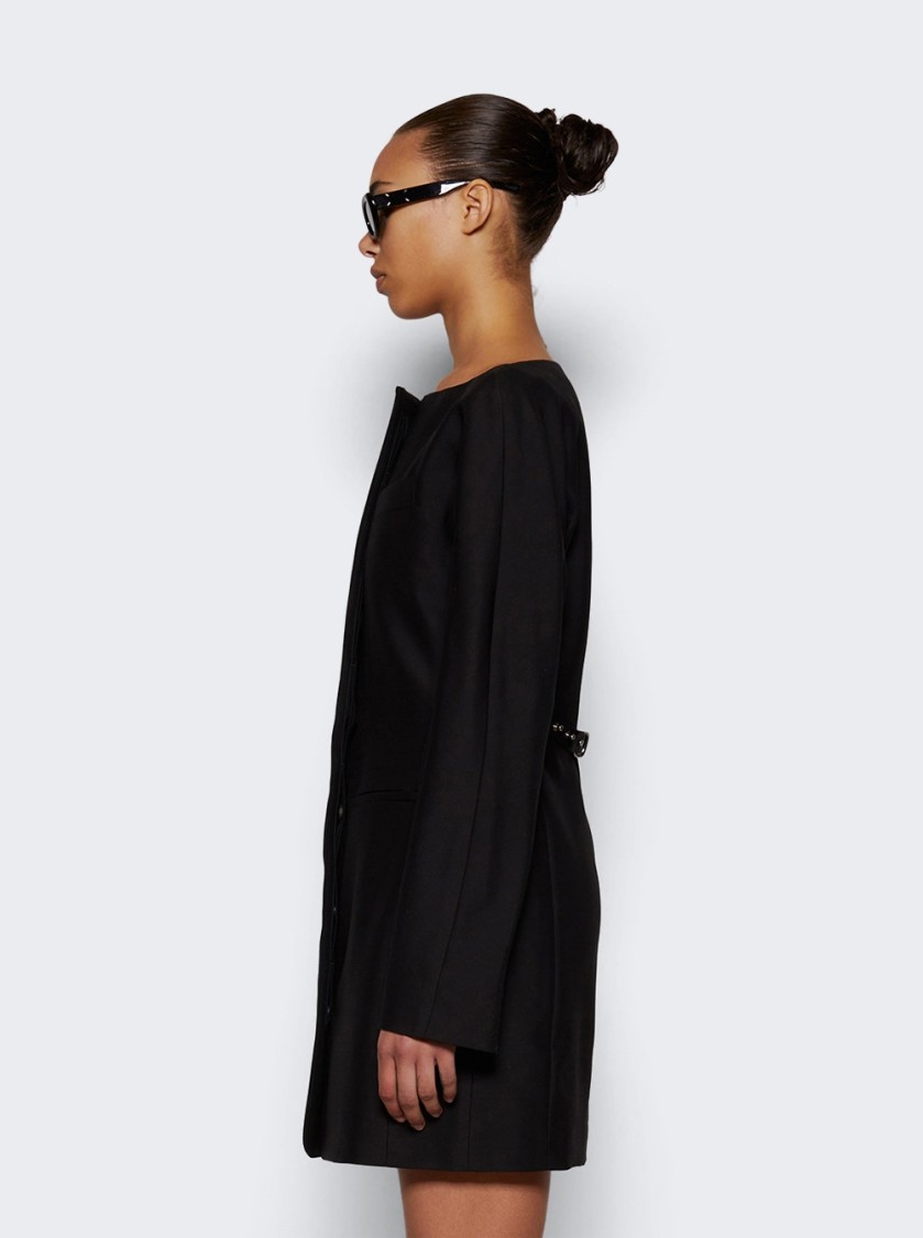 Jacquemus Belted Waist Dress With Back Belt Detail In Black