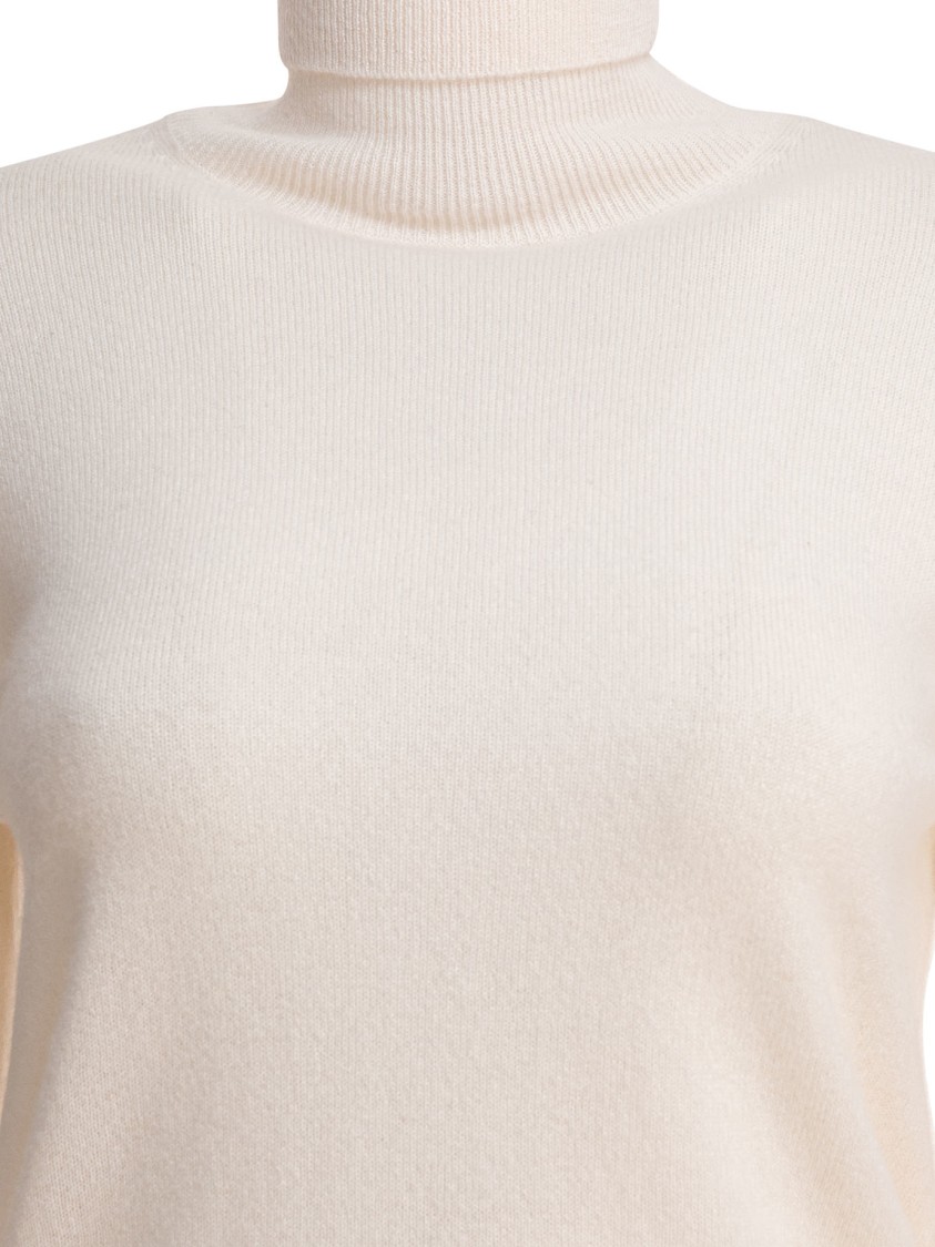 Kangra Cashmere Turtleneck Sweater With Cropped Hem In Gray