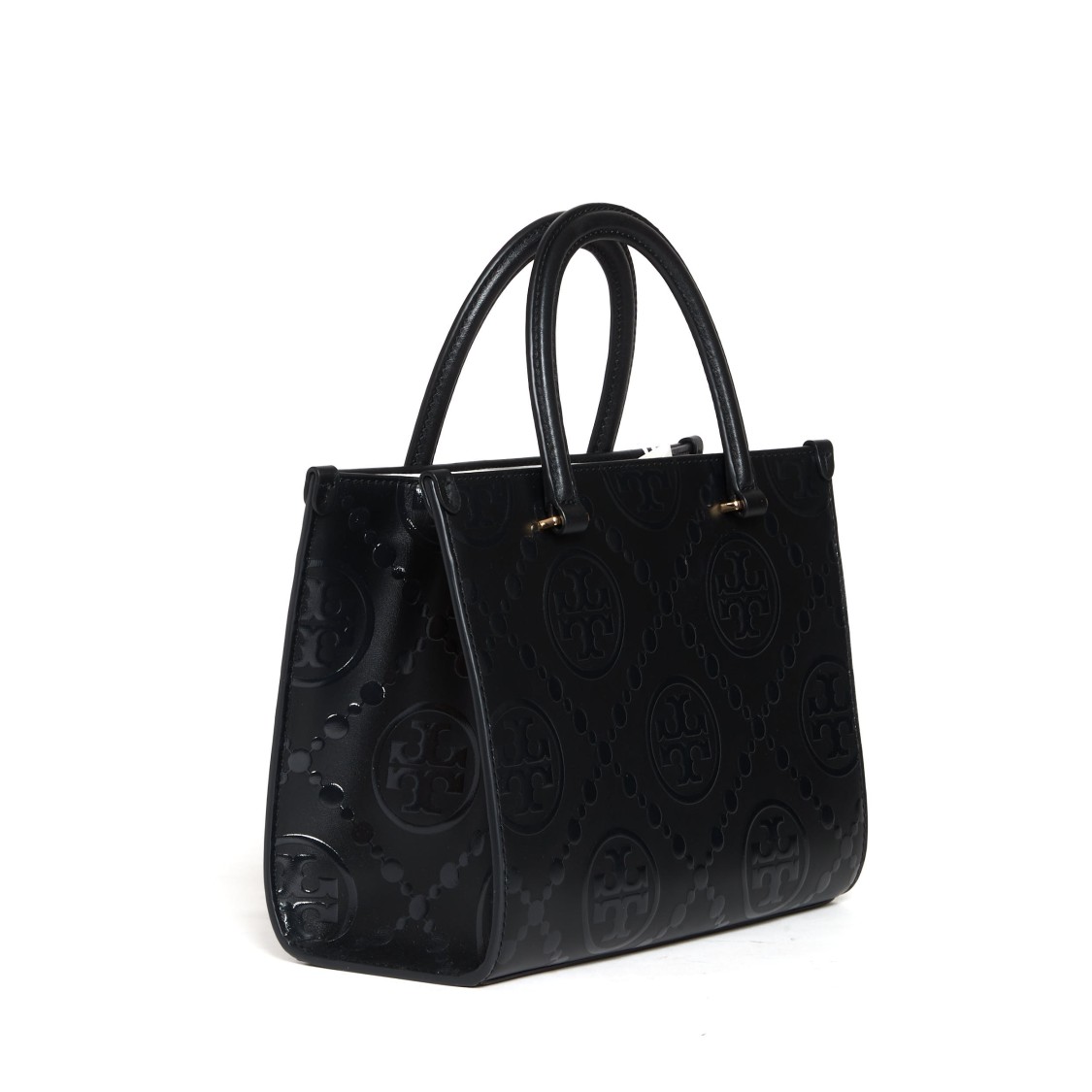 Tory Burch T Monogram Embossed Tote In Black