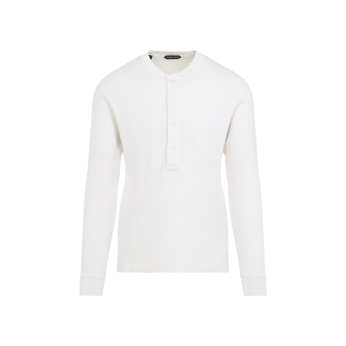 Shop Tom Ford Nude Henley T-shirt In White