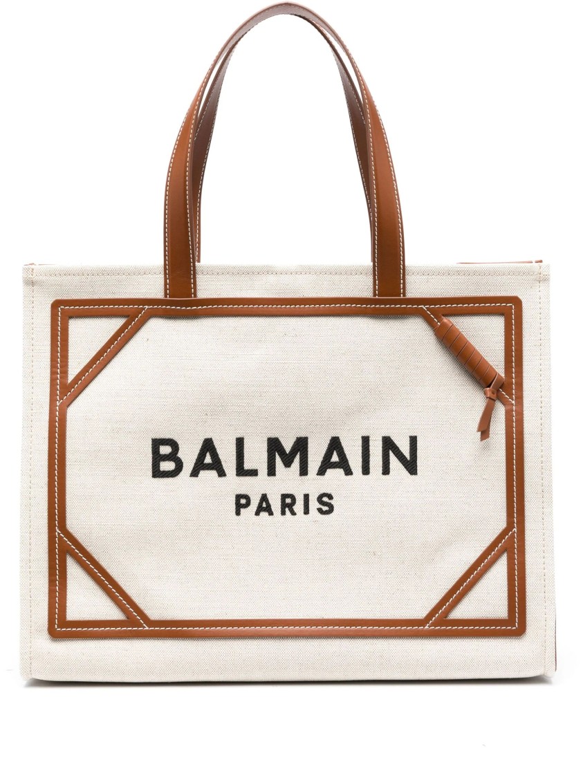 Balmain B-army Medium Shopper Bag In Neutral