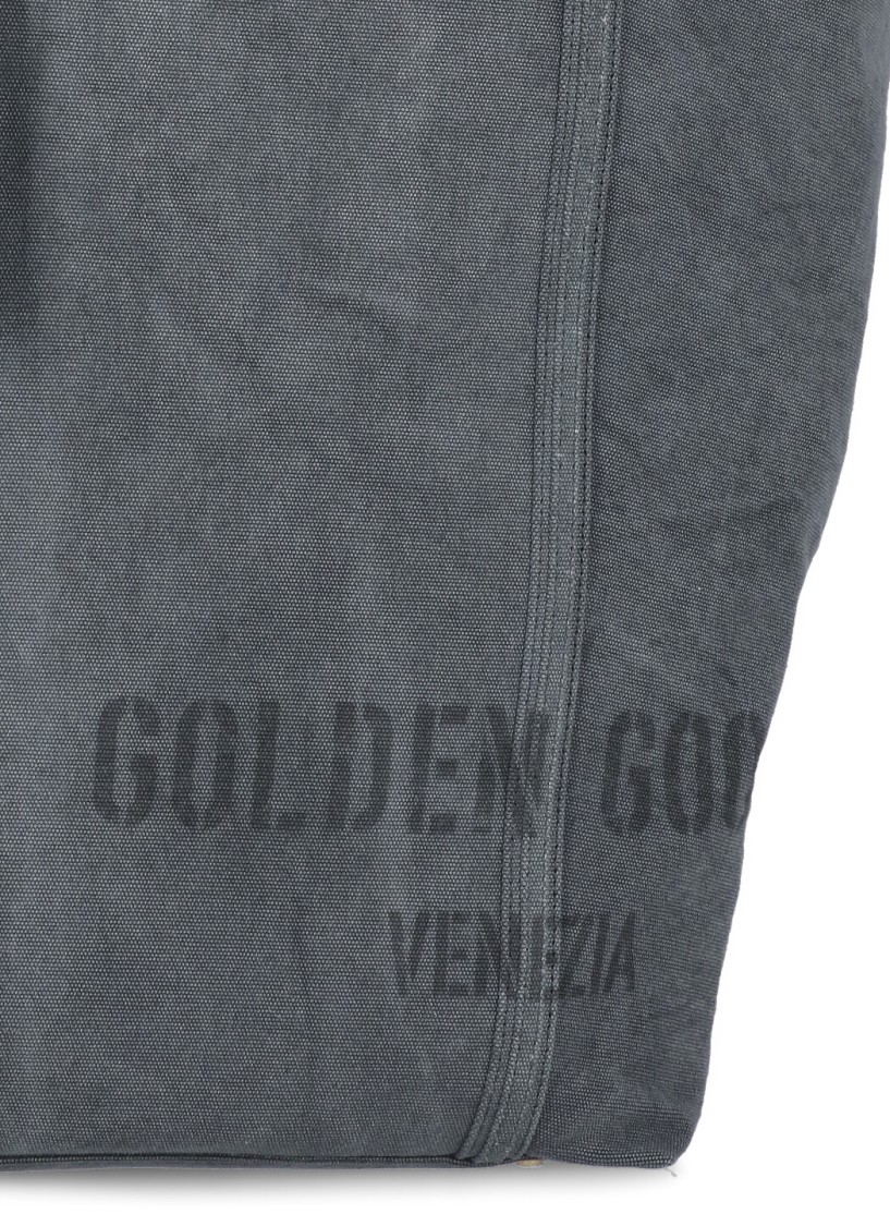 Golden Goose Grey Canvas Hand Bag With Printed Logo In Grey