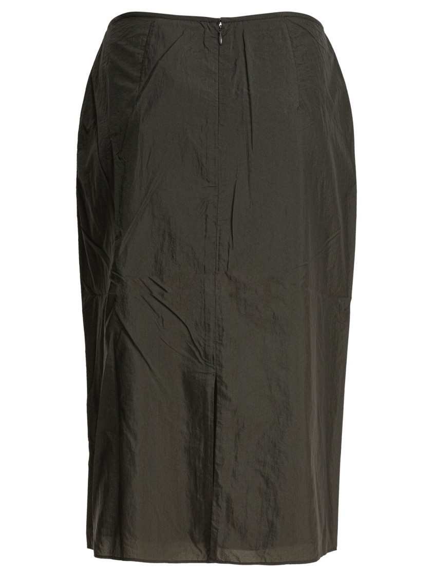 Cecilie Bahnsen High-waisted Midi Skirt With Floral Embroidery In Green