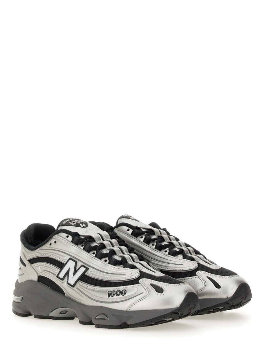 New Balance Mens Silver Metallic Green 1000 Metallic Mixed-material Trainers In Silver