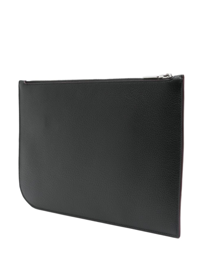 Alexander Mcqueen Blackleather Clutch In Black