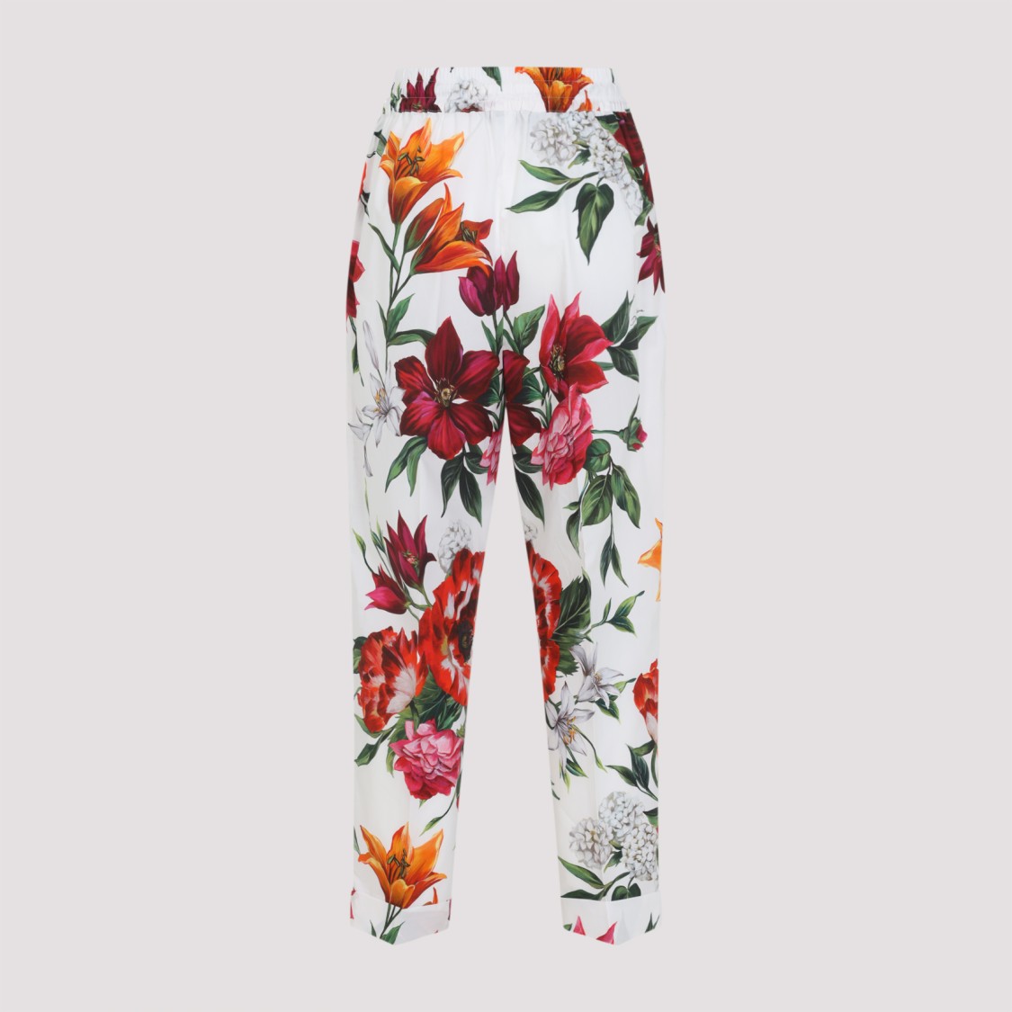 Dolce & Gabbana Elasticated Waist Floral Print Trousers In Multi