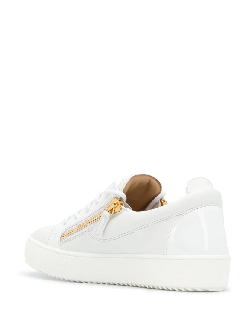 Giuseppe Zanotti Low Sneakers With Side Zip In White