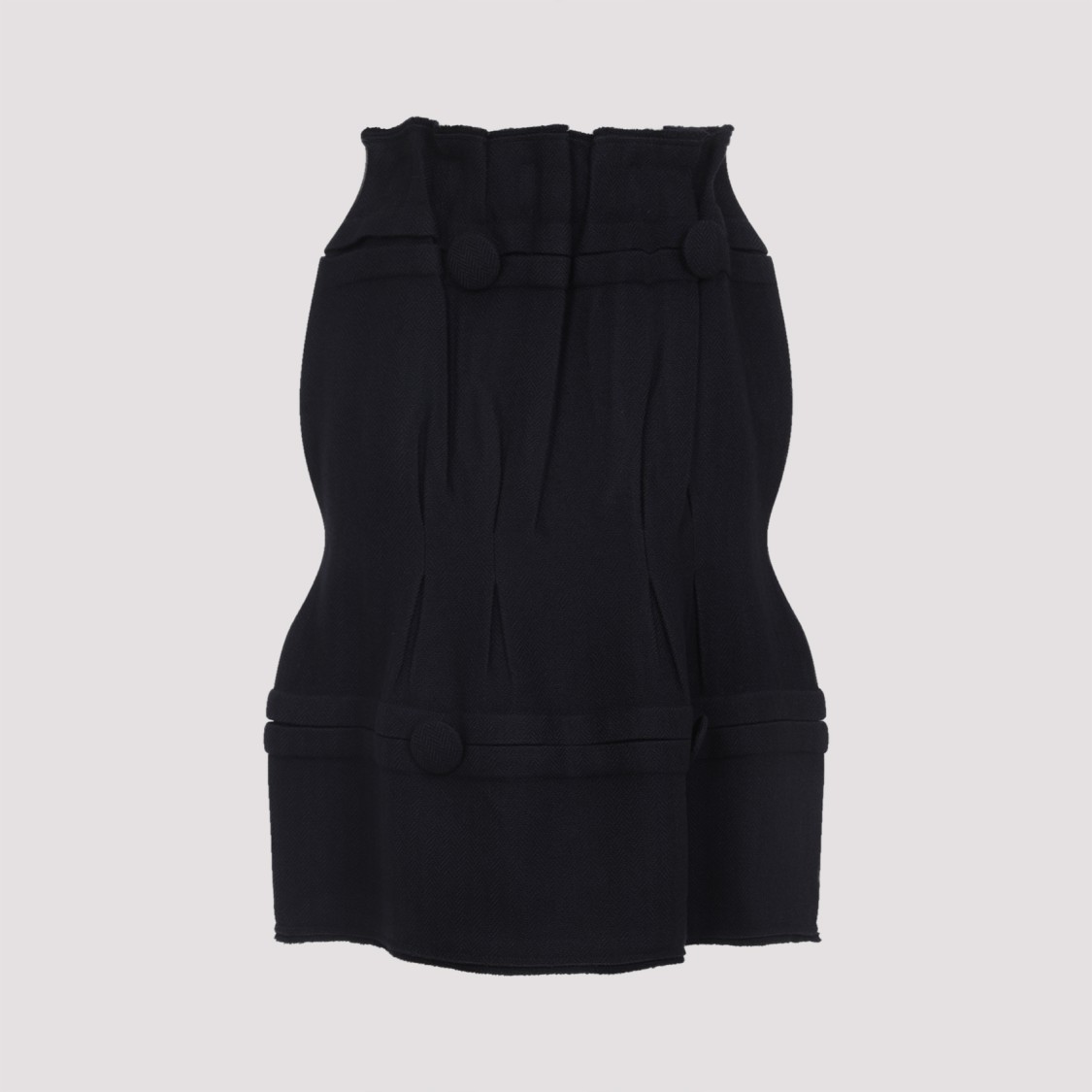 Prada High-waisted Fitted Skirt With Flared Silhouette In Black