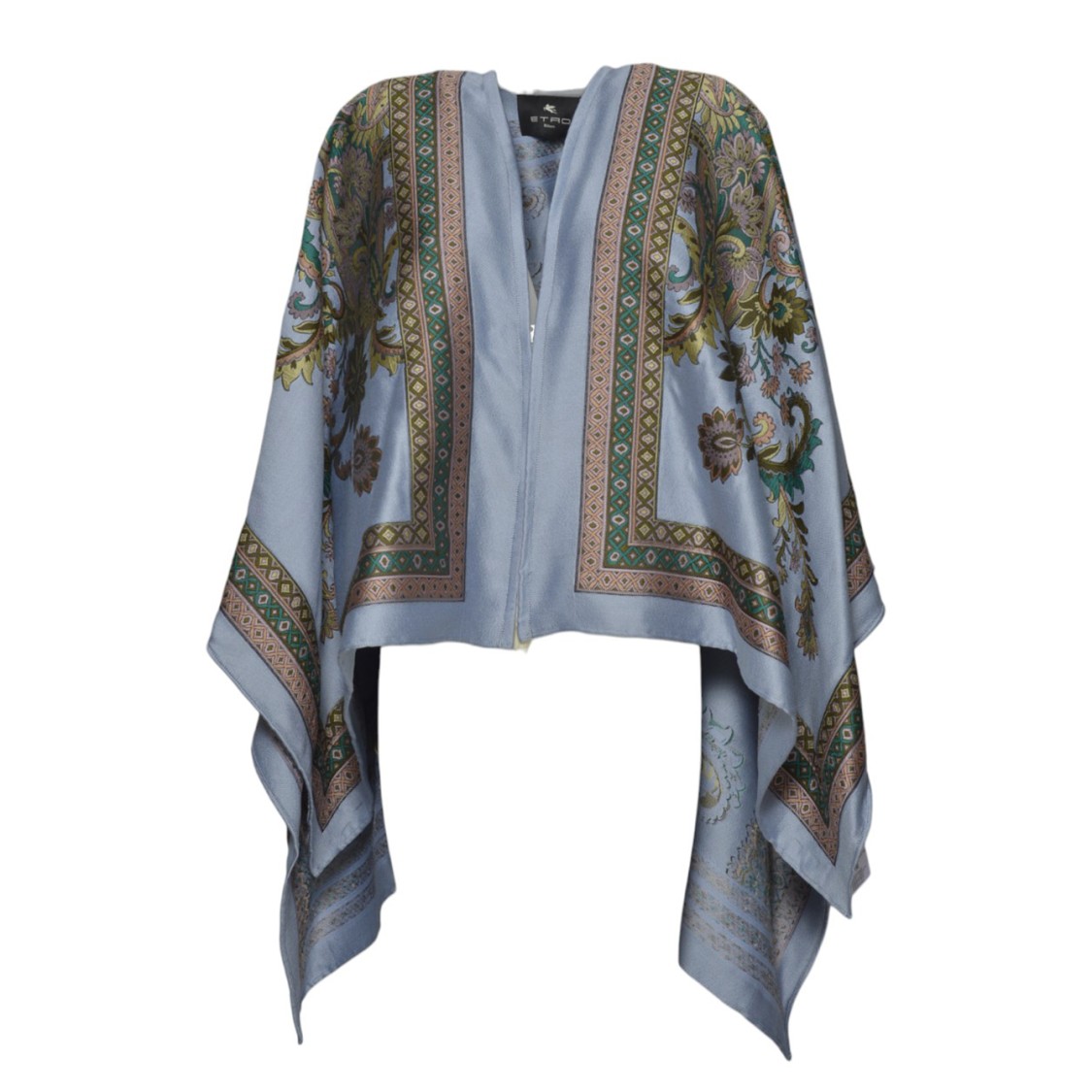 ポンチョ・ケープ Etro Blue Jacquard Fil Coupe Wool Cape Etro Blue Jacquard Fil Coupè Wool Cape | THE LIST
