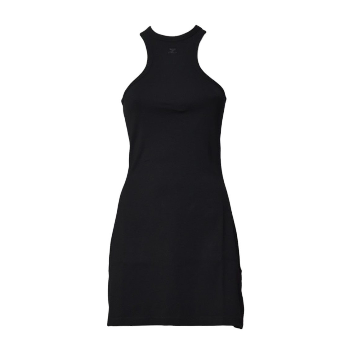 Courrèges Courreges Black Cotton Mini Dress With High Neck And Sleeveless Design Women