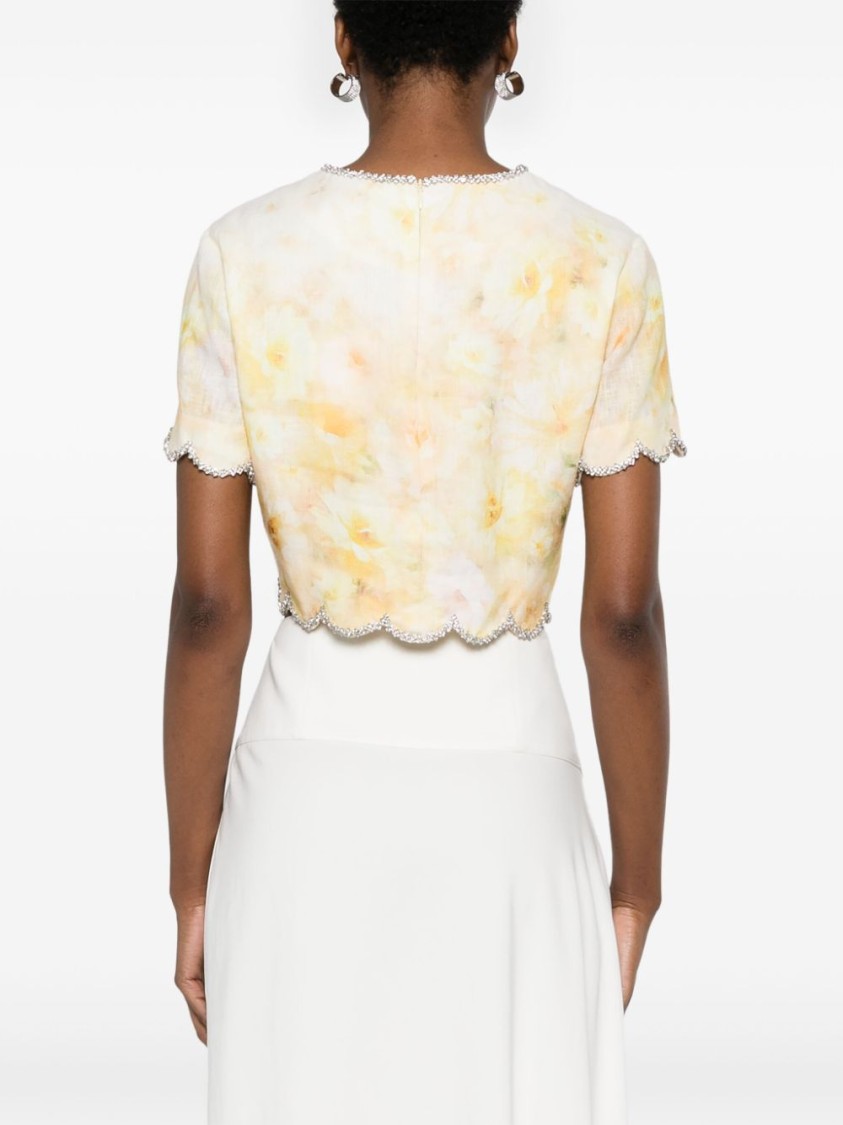 Zimmermann Women Crush Printed Linen Top In Neutrals