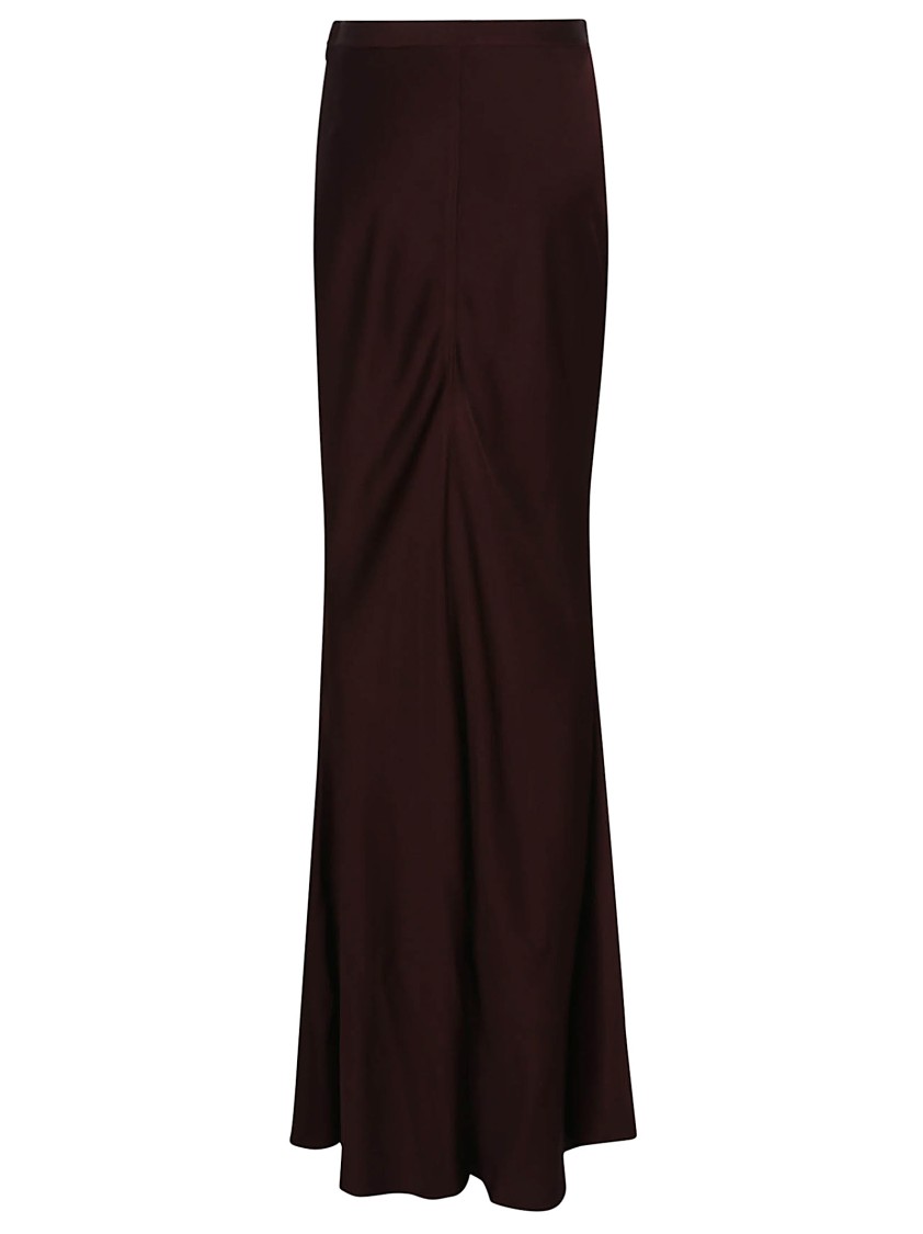Elisabetta Franchi Maxi Skirt In Acetate Blend With Flared Hem In Black
