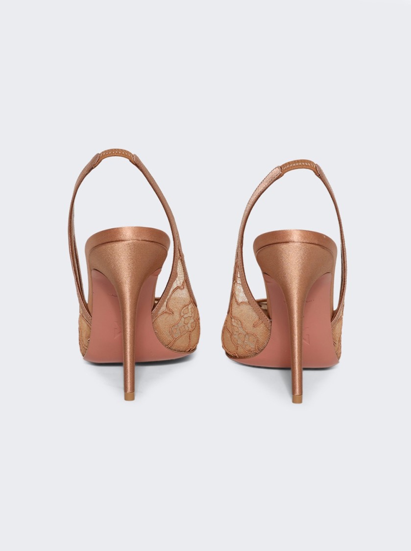 Amina Muaddi 105mm Anok Pumps In Neutral