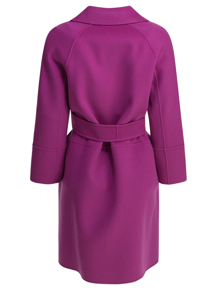 Max Mara Mid-length Fuchsia Wool Coat In Multi