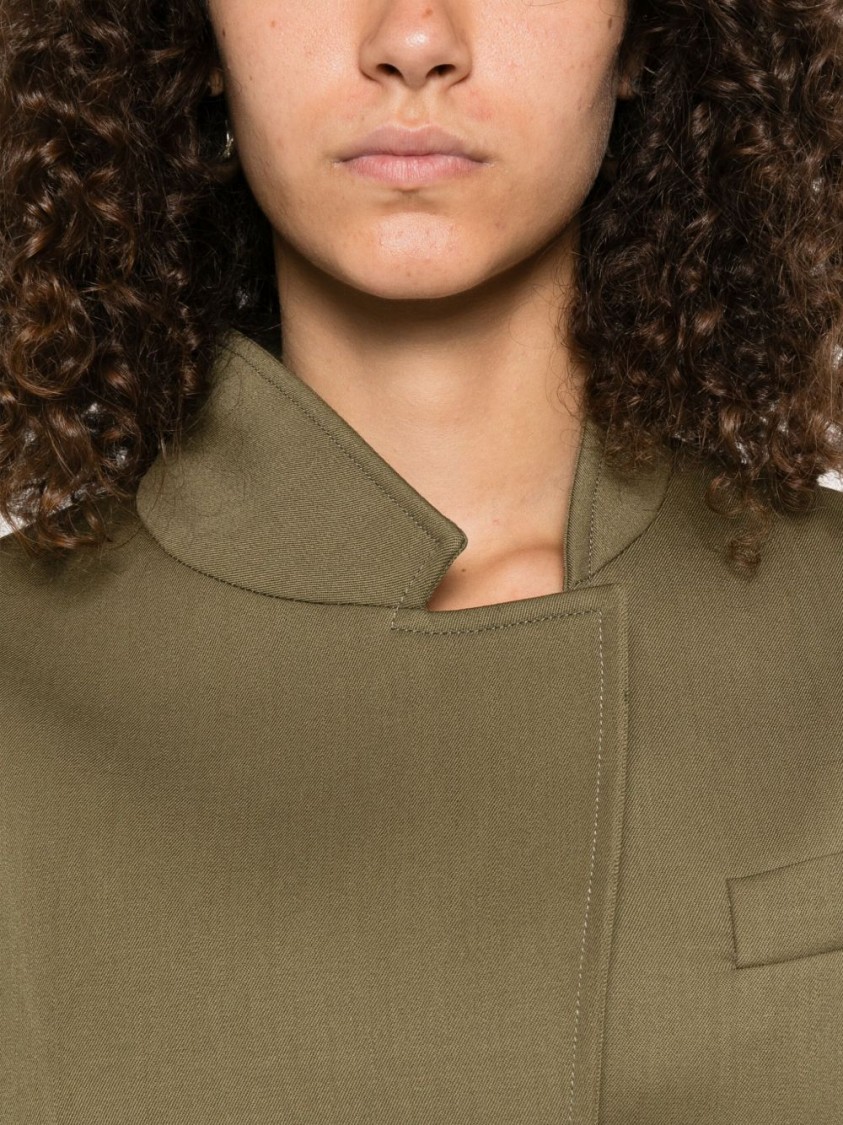 Attico Green Jacket With Asymmetric Closure On The Front In Green