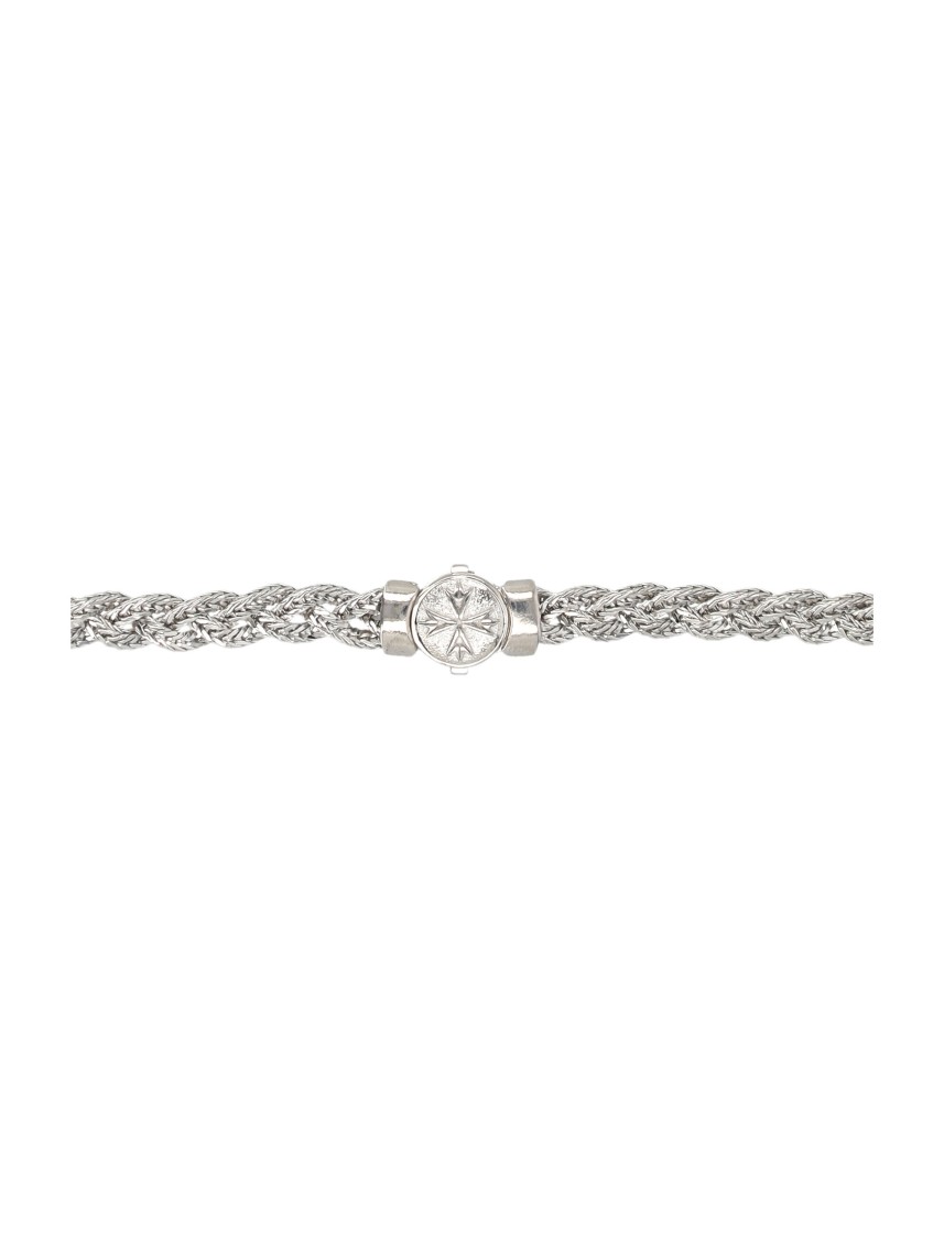Emanuele Bicocchi Diamond-cut Flat Braided Necklace In Gray