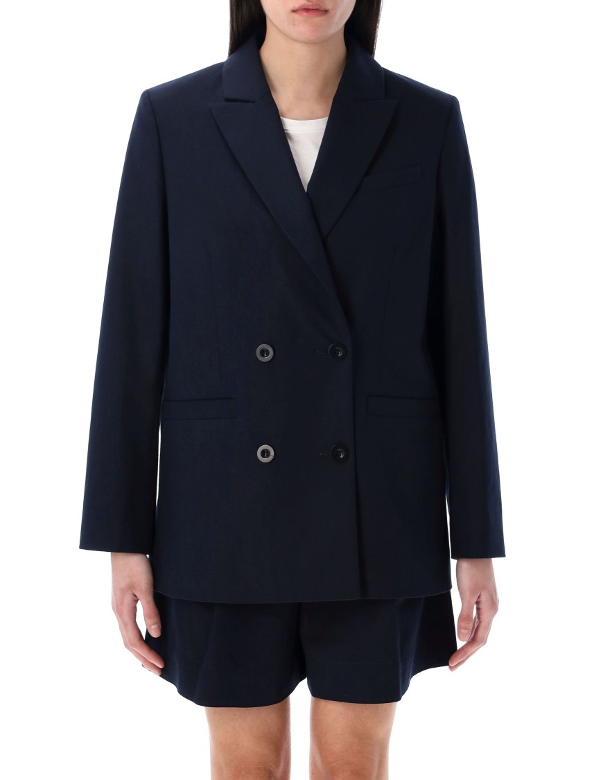 Apc Button Detailing Double-breasted Blazer In Black
