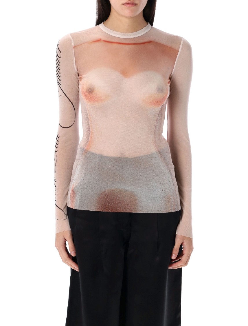Shop Jean Paul Gaultier Le Classique Top In Neutrals
