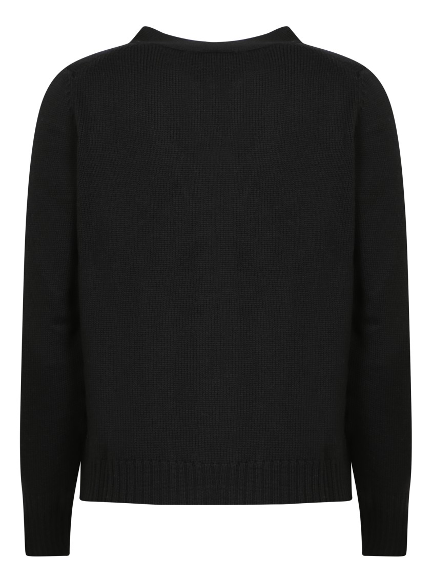 Shop Blanca Vita Classic V-neck Cashmere Cardigan In Black