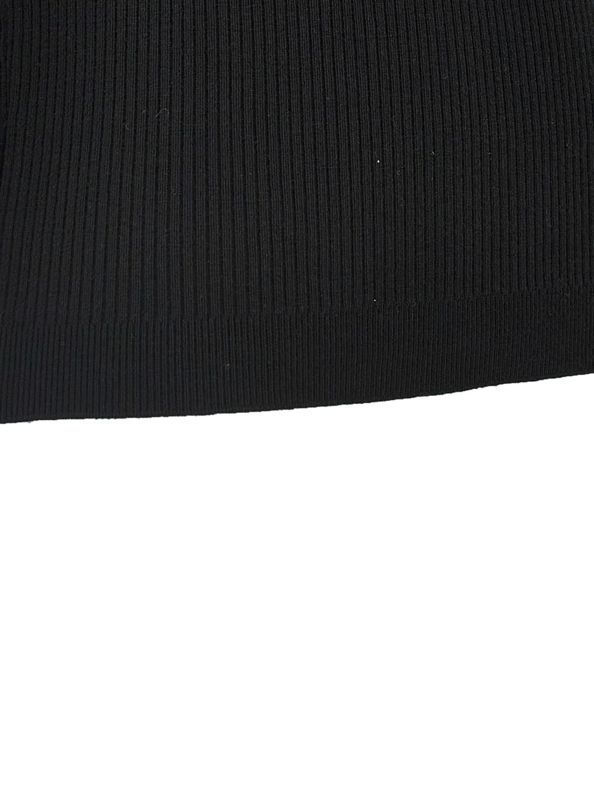 Alessandra Rich T-shirt With Ruffle And Bow Detail In Black