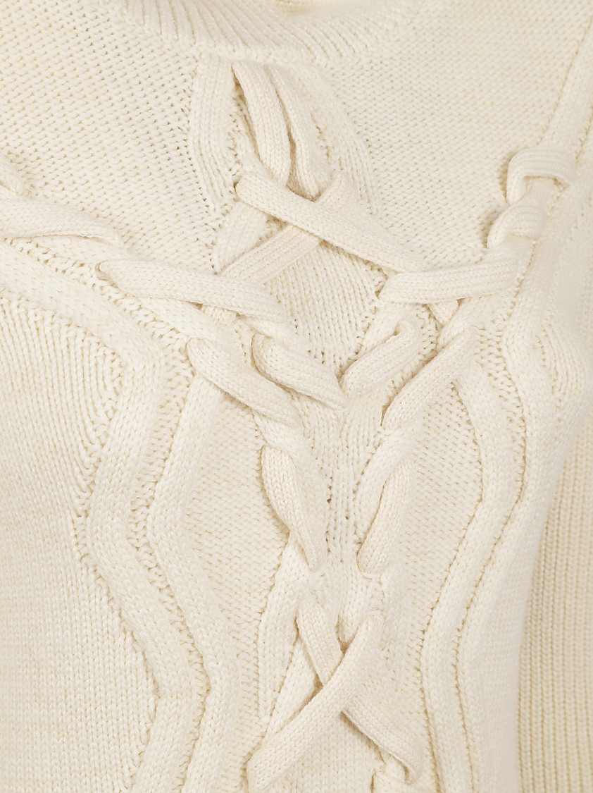 Isabel Marant High Collar Beige Dress In White