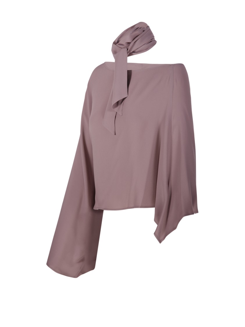 FEDERICA TOSI FEDERICA TOSI ASYMMETRICAL BLOUSE WITH ELEGANT NECK TIE