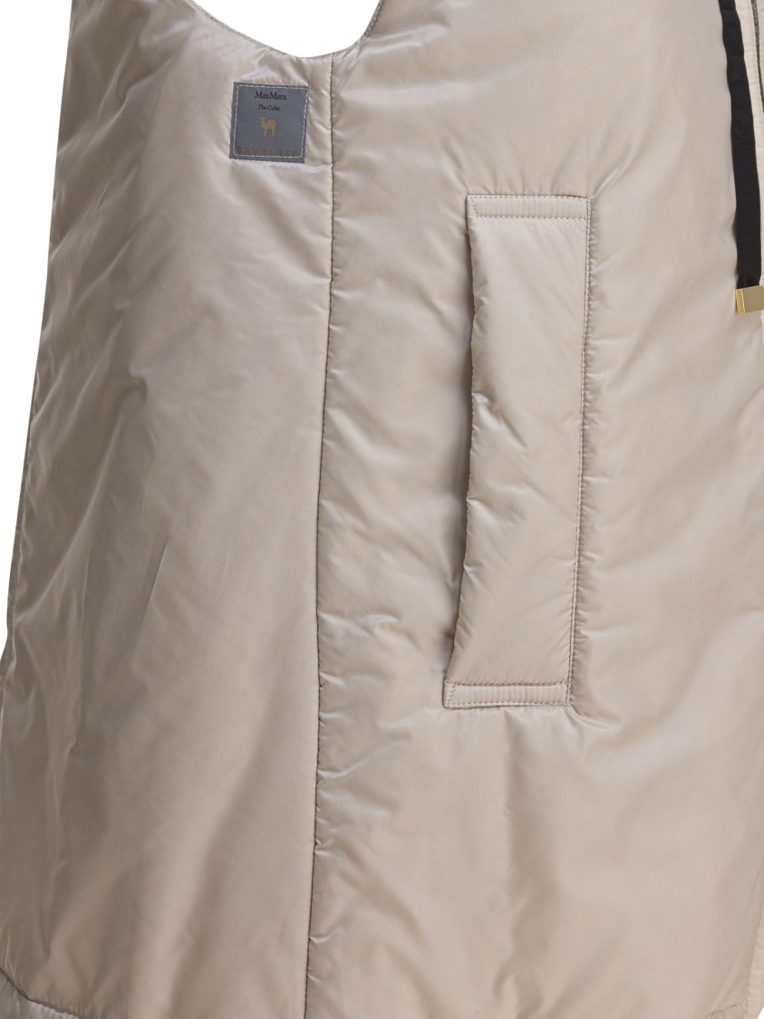 Max Mara Beige Padded Sleeveless Jacket In Gray