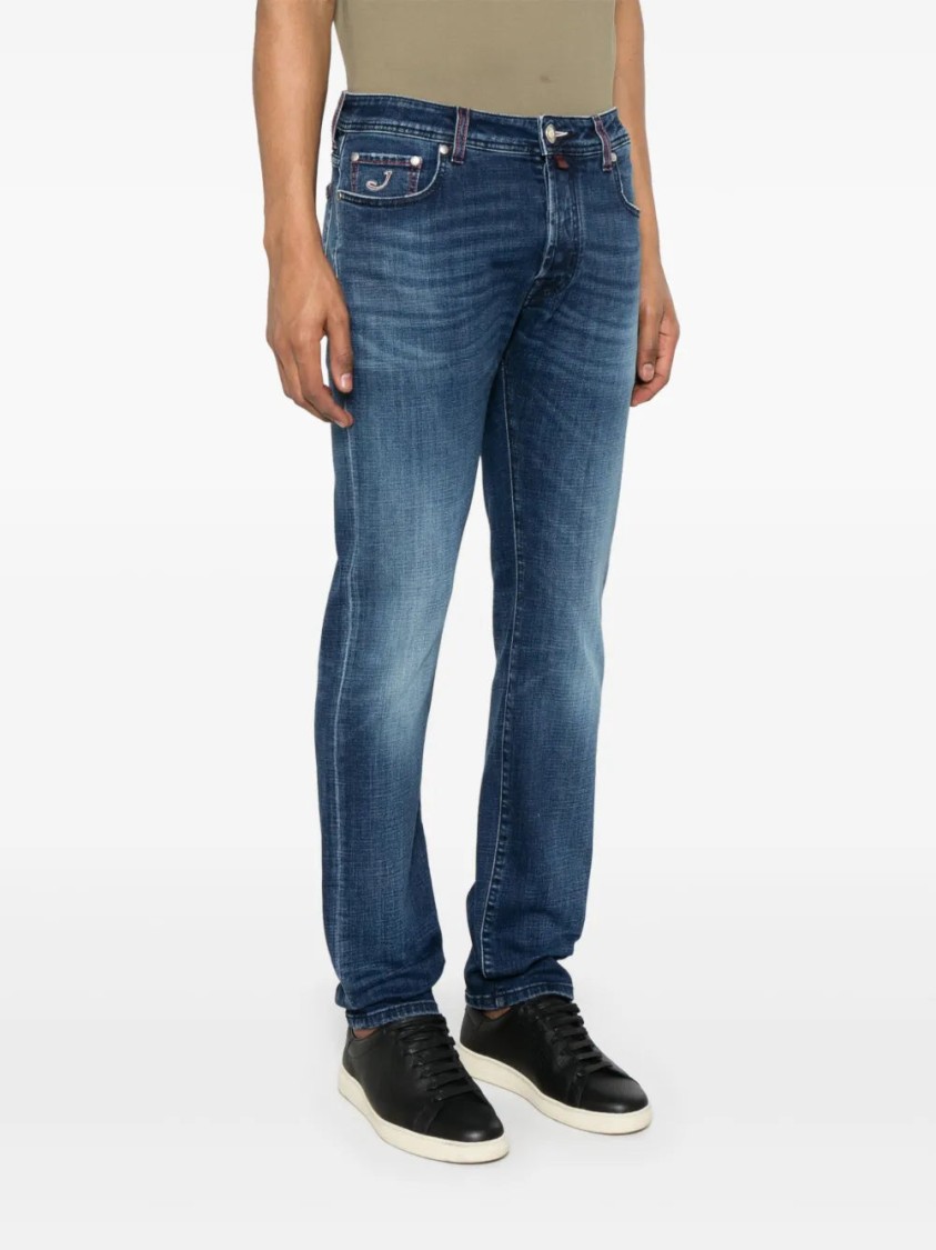 Jacob Cohen Blue Cotton Slim Men Jeans In Blue
