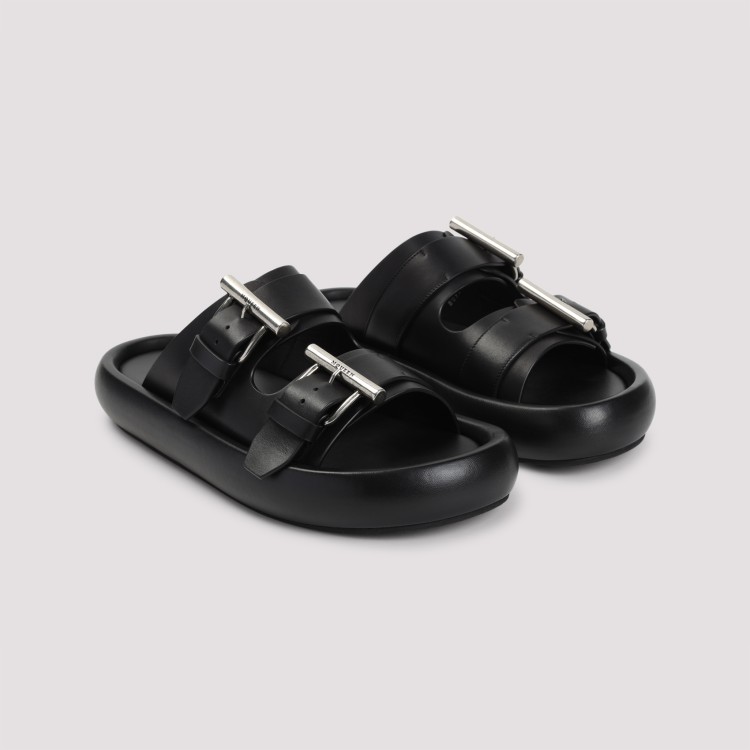 Alexander Mcqueen Black Leather Sandal | THE LIST