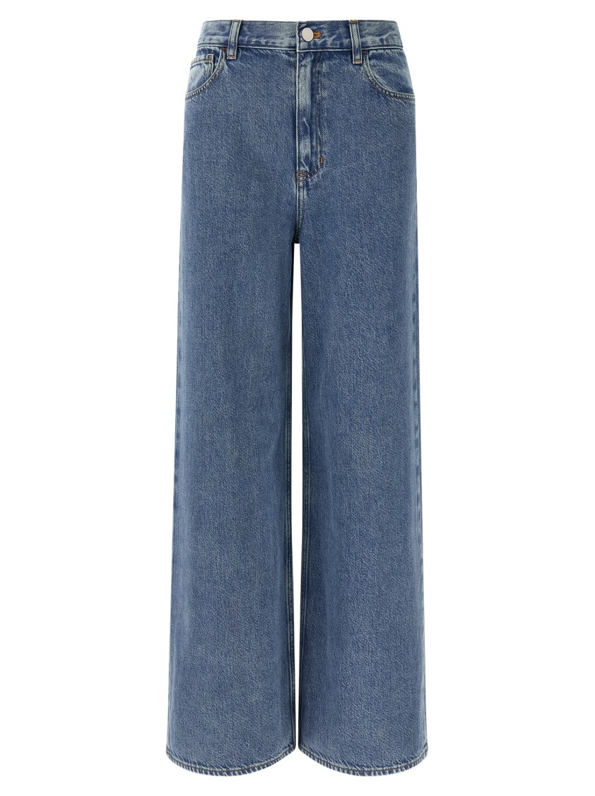 Theory 'high-waisted Wide-leg' Jeans In Gray