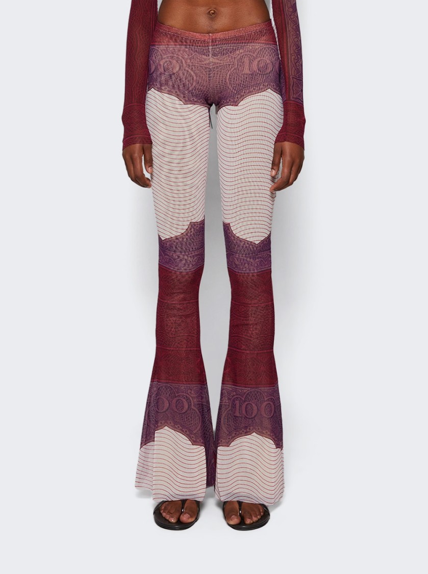 Jean Paul Gaultier Cartouche Printed Mesh Flare Pant In Multi