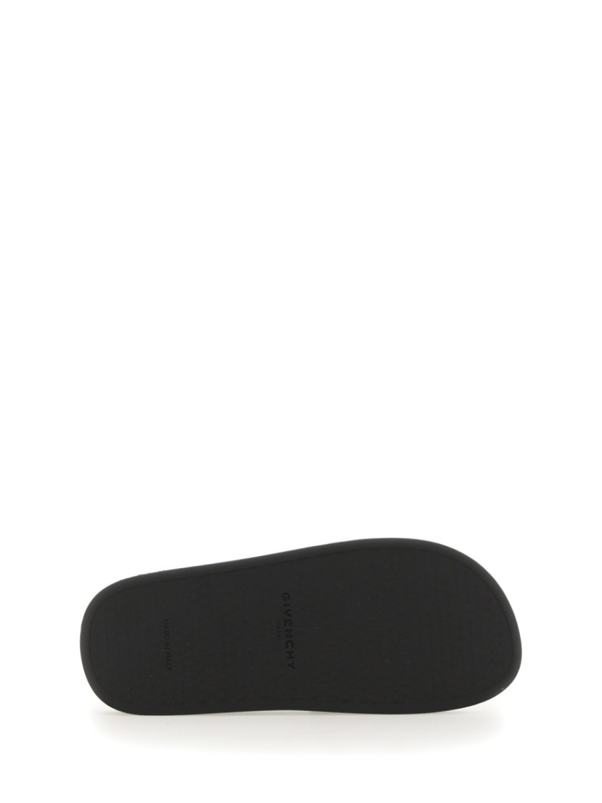 Givenchy 4g Leather-trimmed Embroidered Raffia Slides