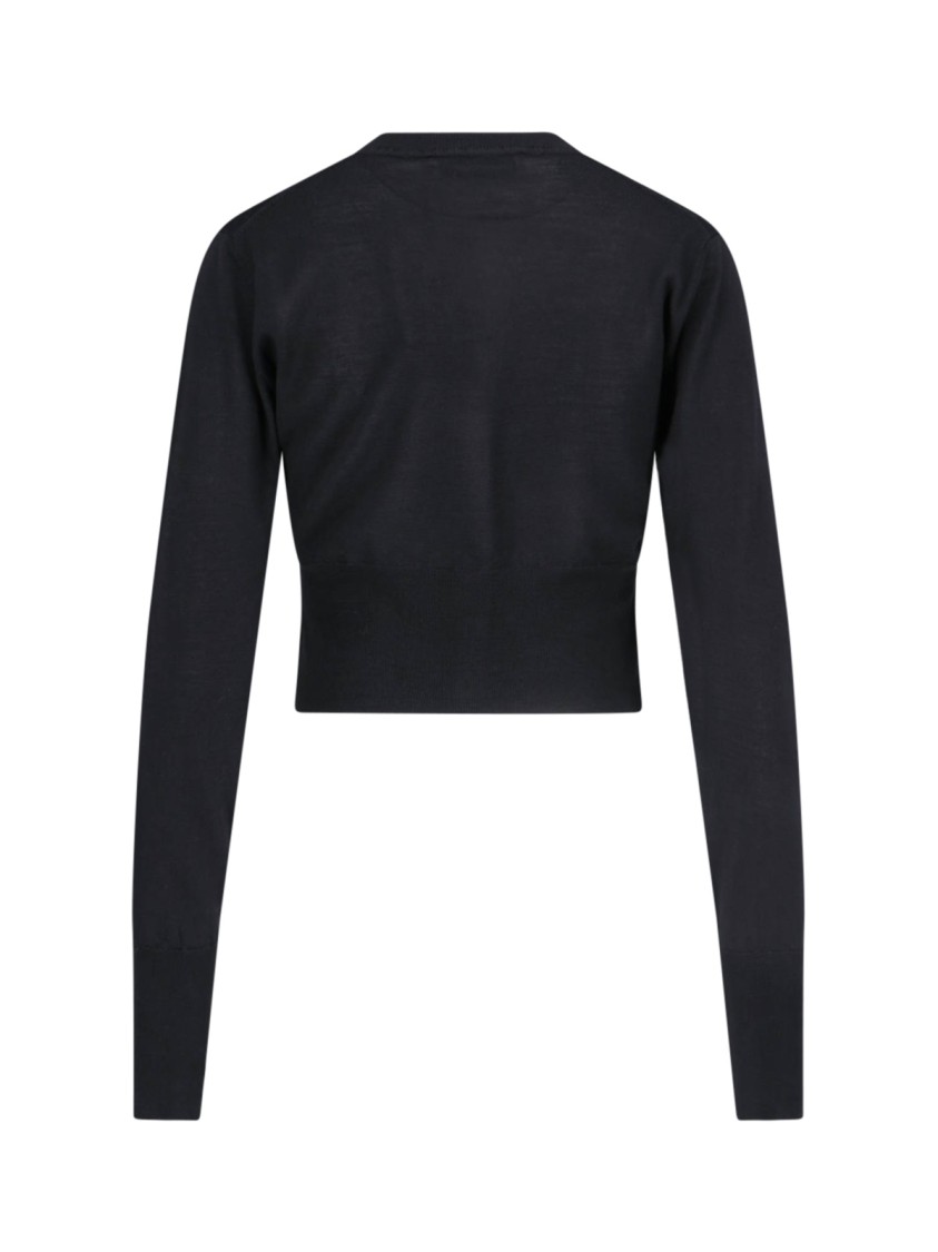 Shop Vivienne Westwood Cropped Logo Cardigan – Black