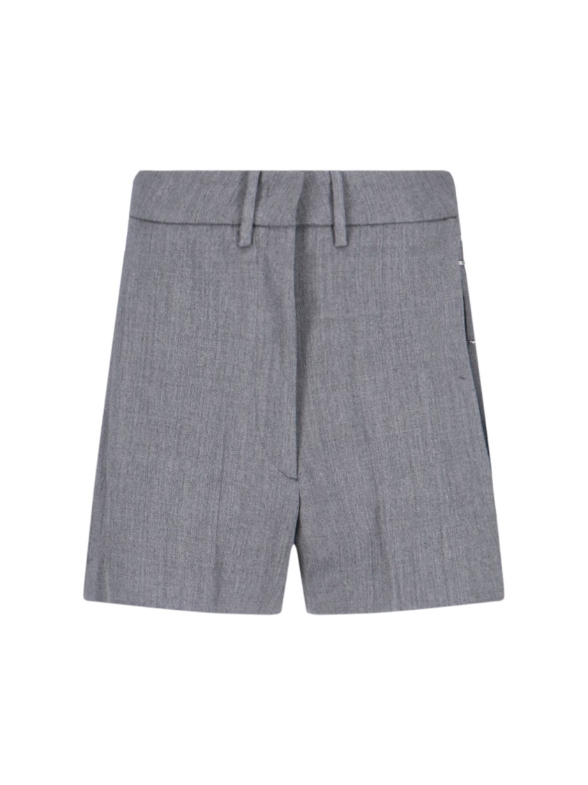 Low Classic Straight Shorts With Back Pocket And Belt Loops In Gray