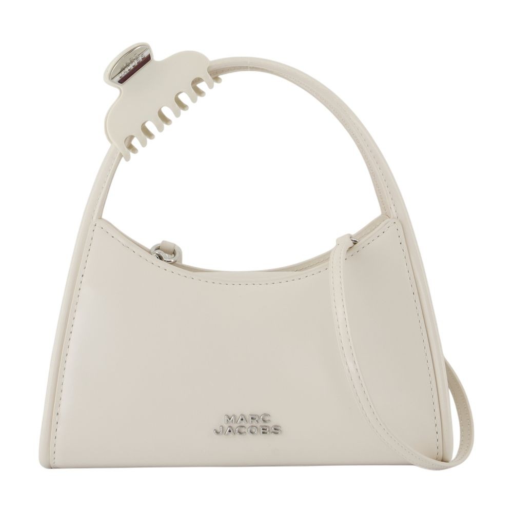 Marc Jacobs Glam Claw Clip Leather Crossbody Bag In White