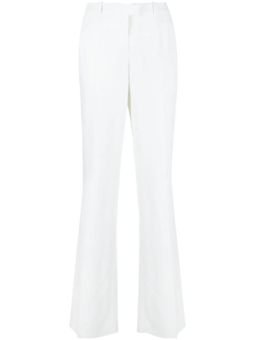Etro Tailored White Trousers With Flared Hem In Gray