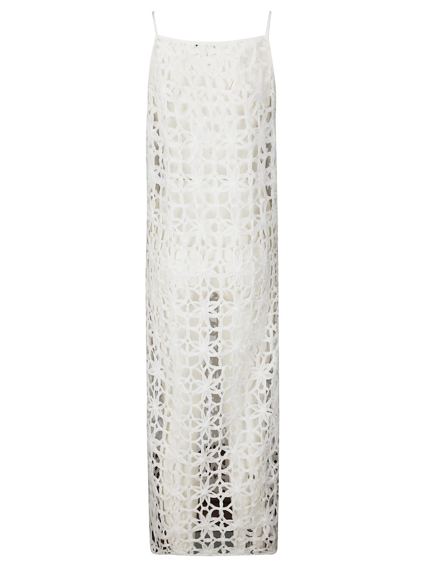 Stefano Mortari Floral Embroidered Top With Net-like Effect In White