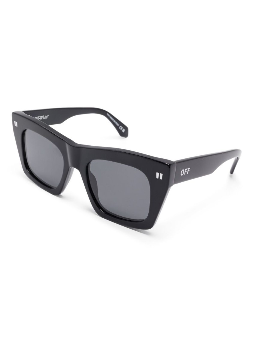 Off-white Angular Cat-eye Sunglasses In Black Acetate