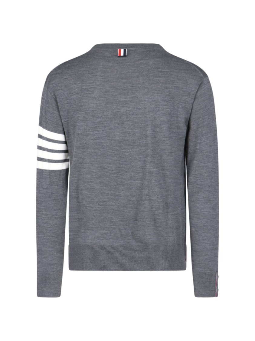 Thom Browne L Crewneck Sweater With 4 Bar Inlay