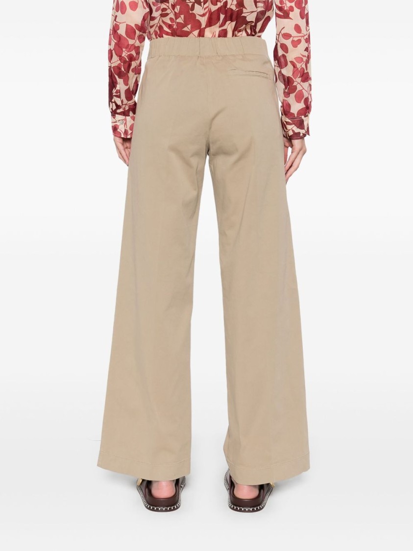 Forte Forte Cotton High Waisted Trousers In Neutrals